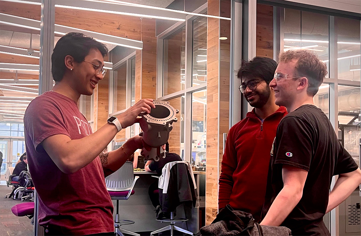 Psp-Ac'S Alex Suppiah (Left), And Yesh Amin (Center), And Andrew Radulovich (Right) Discussing The Print Upon Delivery